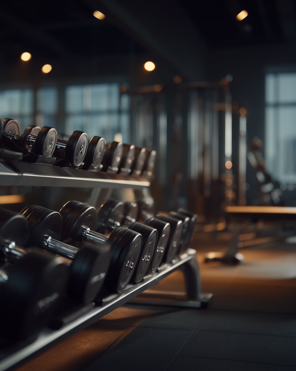 Hantelbereich im FitForLife Sportpark in Münster